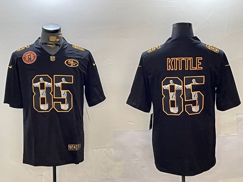 Men San Francisco 49ers #85 Kittle Black Fashion 2024 Nike Limited NFL Jersey style 7->san francisco 49ers->NFL Jersey